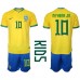 Brasilien Neymar Jr #10 Replika Babykläder Hemma matchkläder barn VM 2022 Korta ärmar (+ Korta byxor)